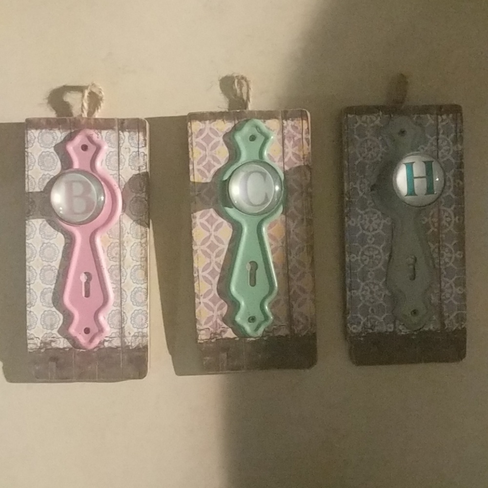 Crochet hook hanger - letters B C H